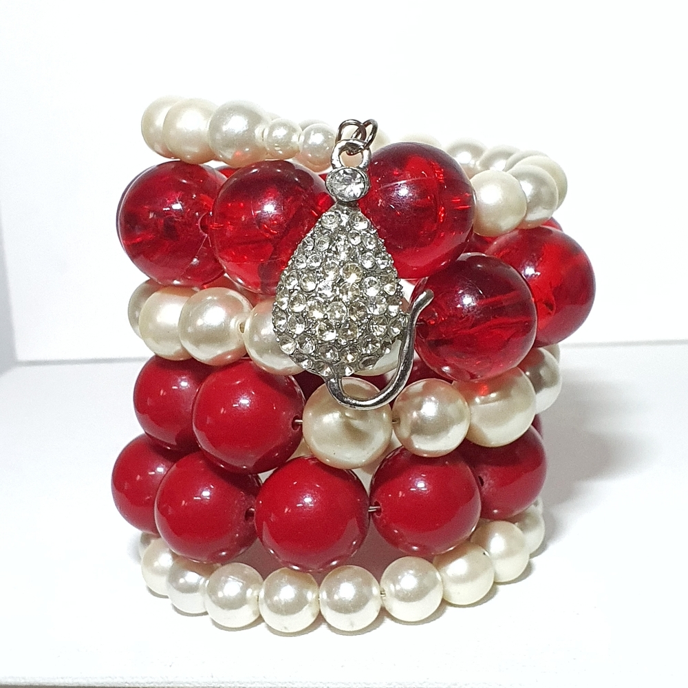 Memory Wire Bracelet Acrylic & Resin Beads